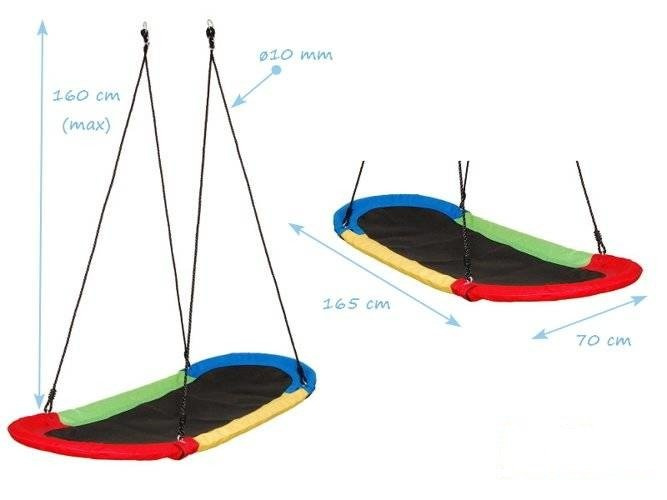 Fabric Balançoire nid d'oiseau 165 x 70 cm Multicolore
