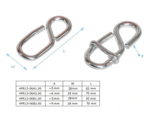 Huit de réglage de Corde avec Rabat 5x60 mm