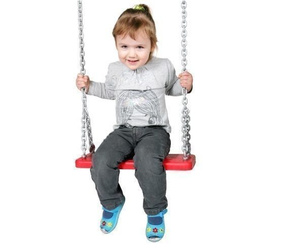 Siège de balançoire en Caoutchouc avec Plaque en Métallique avec Jeu de chaînes en Acier galvanisé 6 mm - 1,8 m, espaces publics