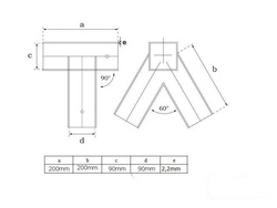 2 x Raccord balançoire 90x90 mm, 90°