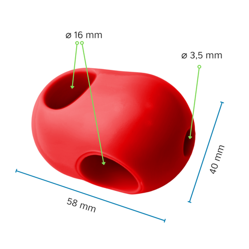 Une pièce jonction Croisillon pour Corde armée ø 16 mm